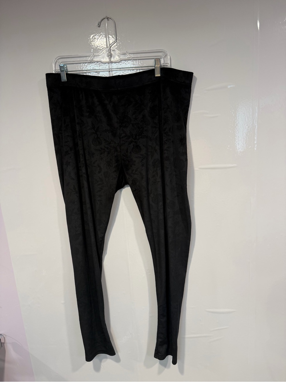 Black Floral Pumpkin Halloween Velvet Texture Leggings